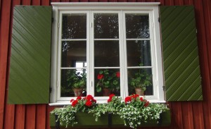 Gamla renoverade fönster i Stockholm